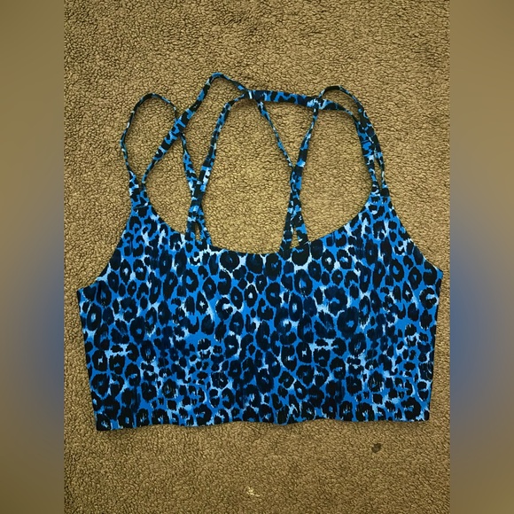 aerie blue leopard print sports bra size M - Picture 1 of 3